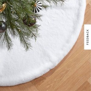 CB2 Harlee White Faux Fur Christmas Tree Skirt